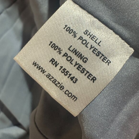 Azazie Long Pleated Blue Dress Size 8 Sleeveless Polyester - Picture 6 of 10